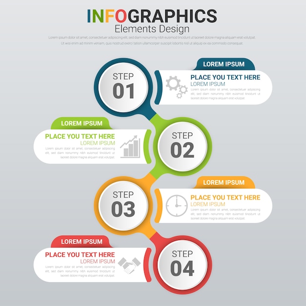 Mẫu infographic kinh doanh. tùy chọn bố cục cho web.