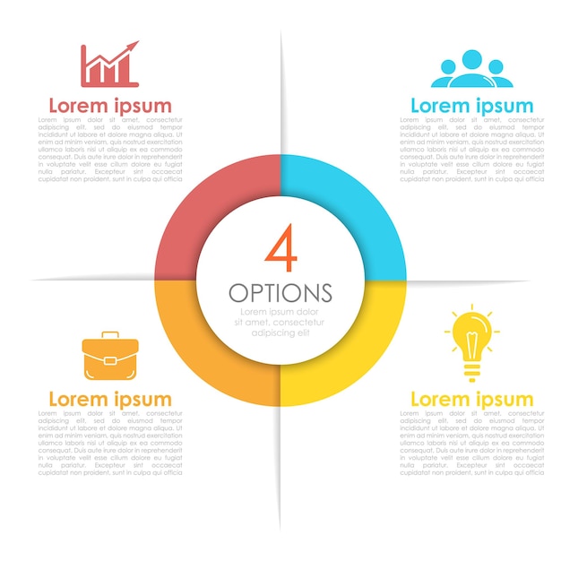 Mẫu infographic vòng tròn cho doanh nghiệp với 3 bước hoặc tùy chọn. Ý tưởng này có thể được sử dụng cho sơ đồ