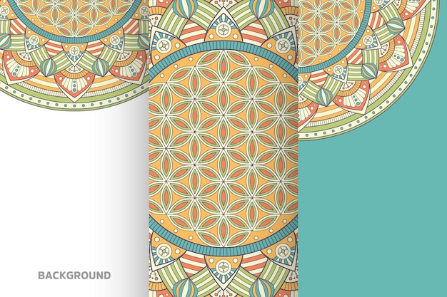 Mẫu liền mạch với họa tiết mandala dân tộc