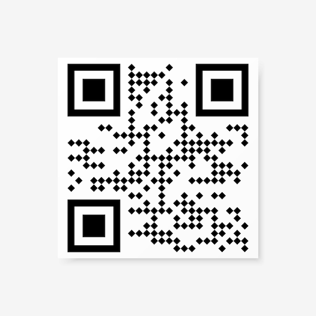 Mẫu mã QR vector để quét điện thoại thông minh được phân lập trên nền trắng.