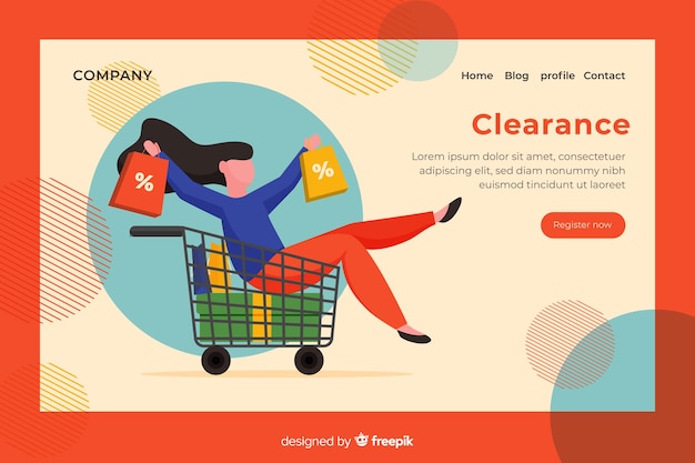 Mẫu template trang đích giảm giá phẳng