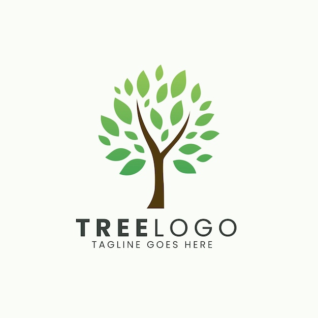 Mẫu thiết kế logo cây với biểu tượng cành cây