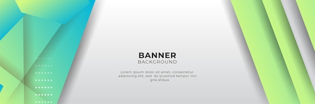 Mẫu thiết kế nền banner công nghệ kỹ thuật số màu xanh lam với màu xanh lá cây vàng gradient.