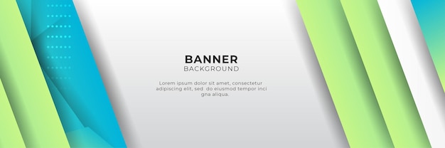 Mẫu thiết kế nền banner công nghệ kỹ thuật số màu xanh lam với màu xanh lá cây vàng gradient.