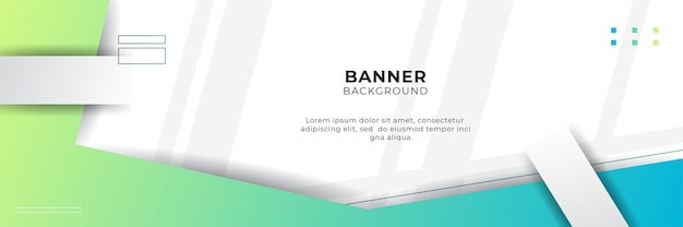 Mẫu thiết kế nền banner công nghệ kỹ thuật số màu xanh lam với màu xanh lá cây vàng gradient.