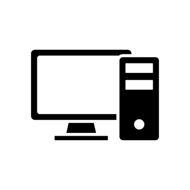 Mẫu thiết kế vector biểu tượng máy tính để bàn đơn giản và rõ ràng