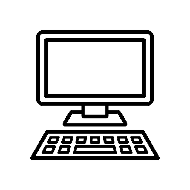 Mẫu thiết kế vector biểu tượng máy tính để bàn đơn giản và rõ ràng