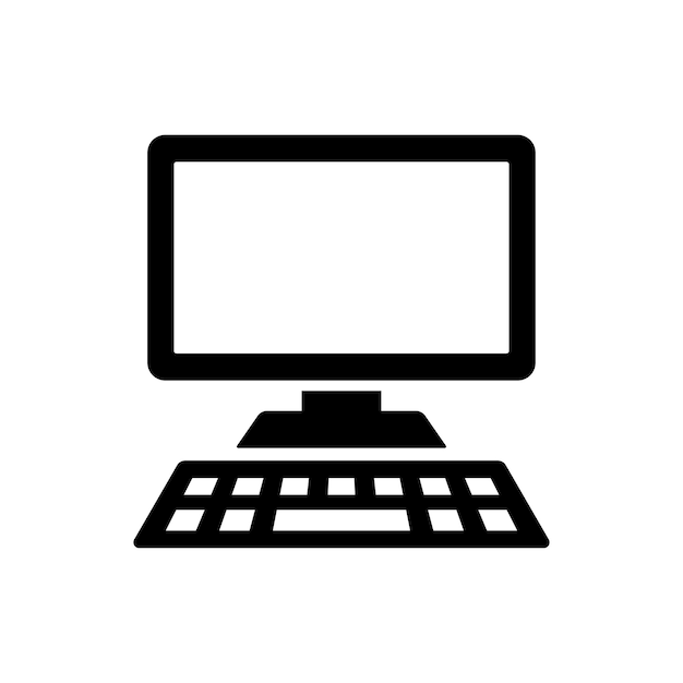 Mẫu thiết kế vector biểu tượng máy tính để bàn đơn giản và rõ ràng