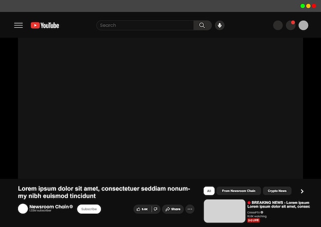 Mẫu trình phát video Youtube được vector hóa