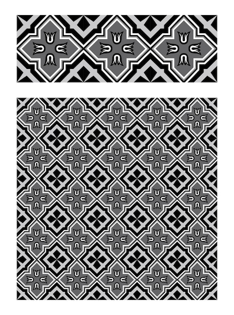 Mẫu Vector Trang Trí Hoa Art Nouveau Liền Mạch với Bảng Màu Cổ Điển