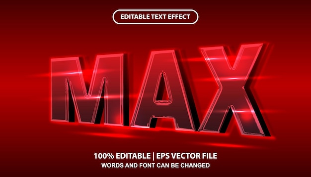 Max editable text effect template