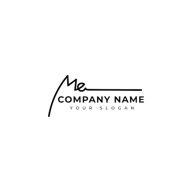 me initial signature logo vector design