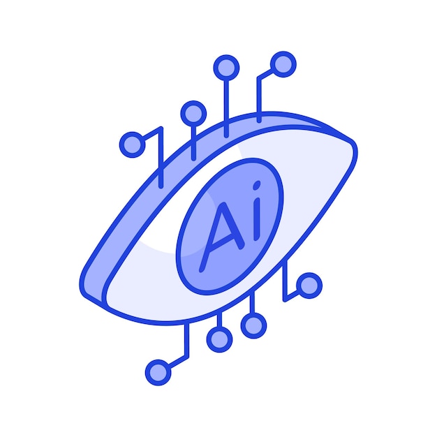 mechanical eye vector artificial intelligence icon design