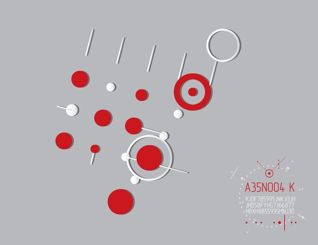 Mechanical scheme, vector engineering drawing with circles and lines. Technical plan can be used in web design and as wallpaper or background. Art graphic illustration.