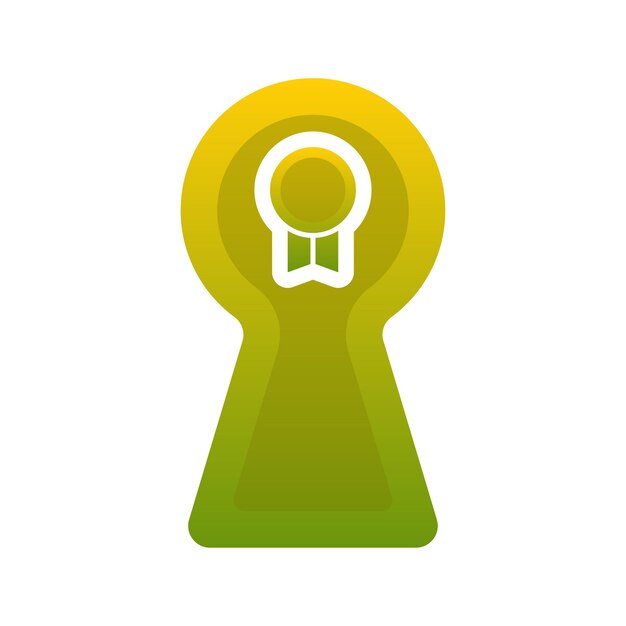 Medal keyhole logo gradient design template icon