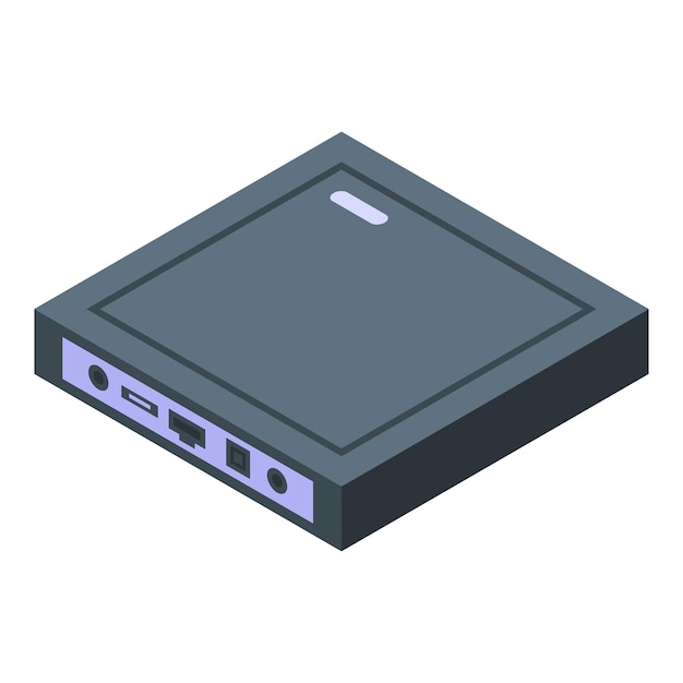 Media box icon isometric vector Internet tv Remote video