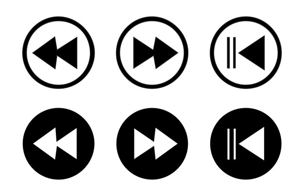 Media player icons collectionButton icon set Vector illustration