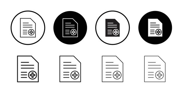 Medical record icon Line Art Logo set