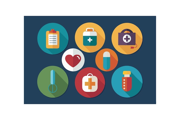 medical round icon sets suitable for user interface vector illustration