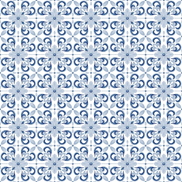 Mediterranean pattern blue and yellow theme