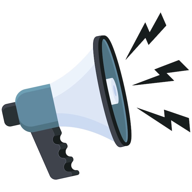 Megaphone with Sound Waves
