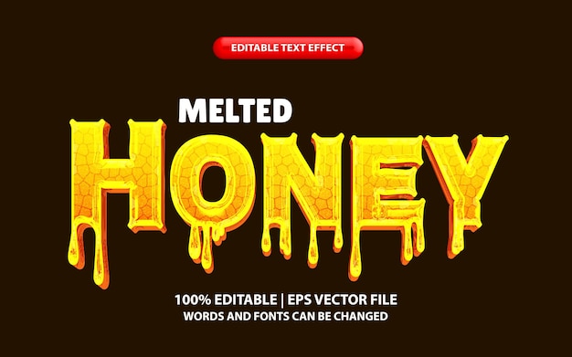 Melted Honey editable text effect style, Lettering with melted cheese effect