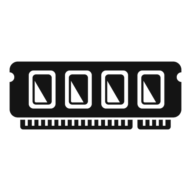 Memory board icon simple vector Solid digital storage