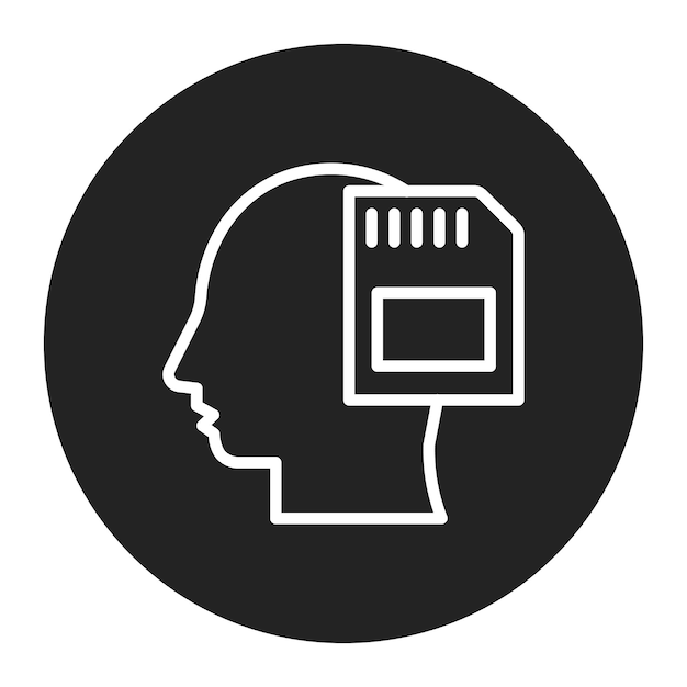 memory icon vector image can be used for adhd