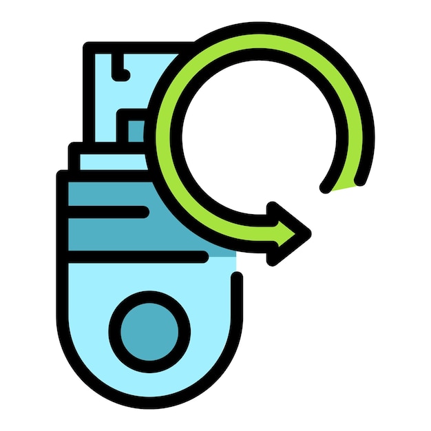 Memory stick data icon Outline Memory stick data vector icon for web design isolated on white background color flat