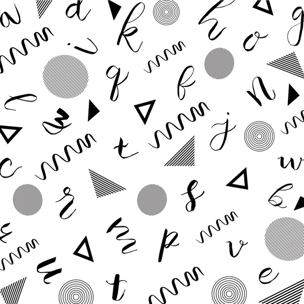 memphis alphabet pattern background