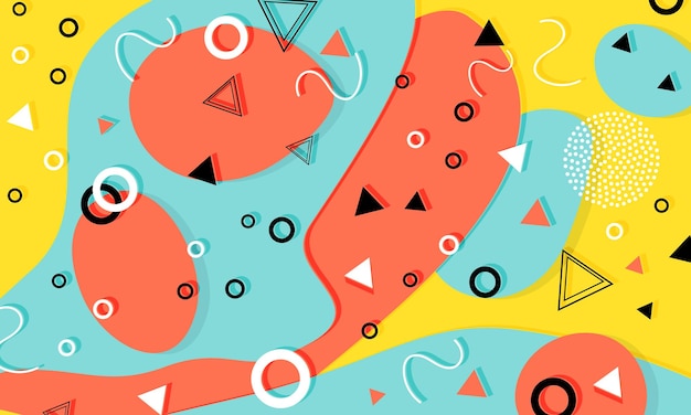 Memphis Pattern Fun Background Hipster Style