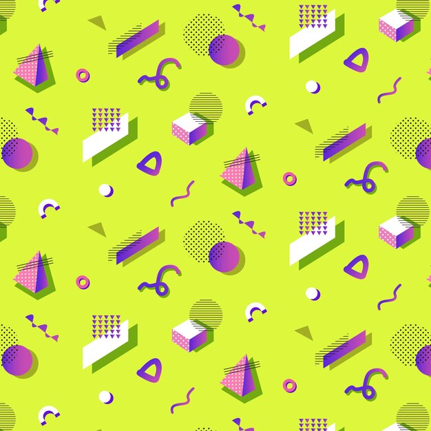Memphis seamless vector background
