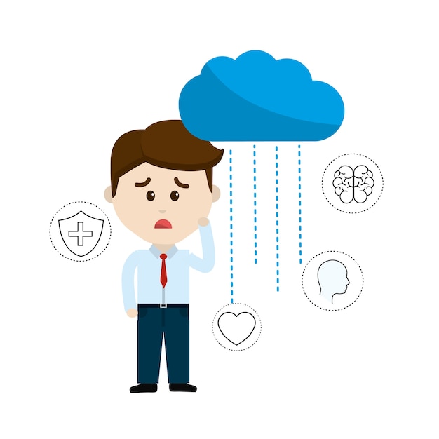 mental health person with tips care brain