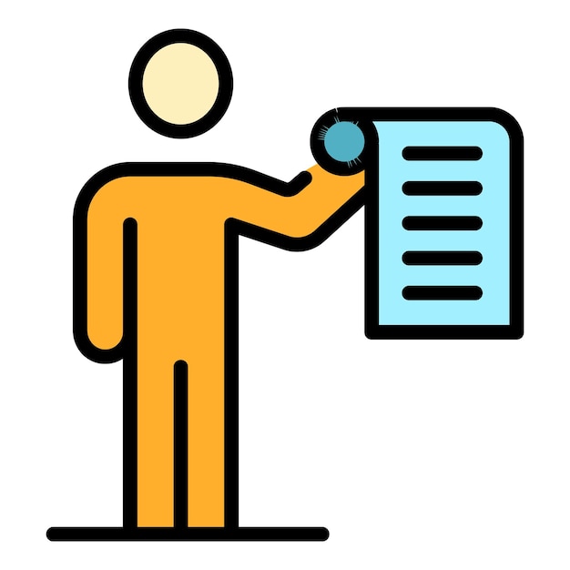 Mentor skill paper icon Outline mentor skill paper vector icon color flat isolated