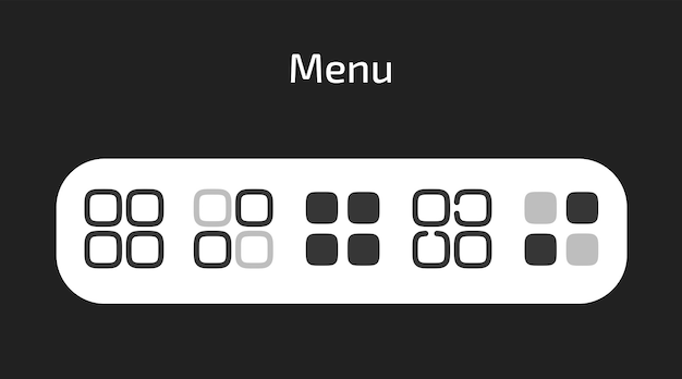 menu icons in 5 different styles as vector