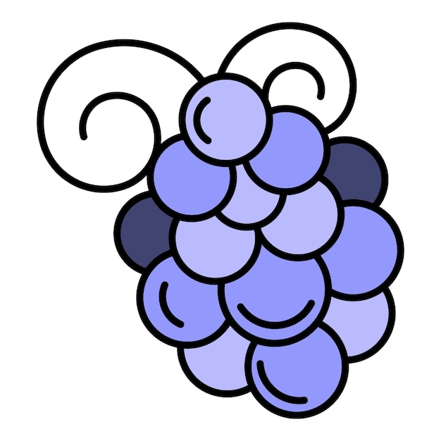 Merlot grape icon Outline merlot grape vector icon color flat isolated on white