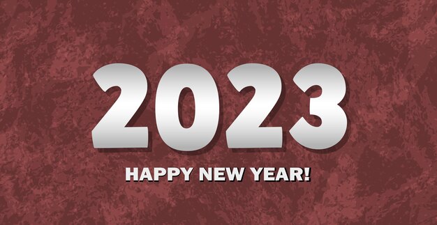 Merry Christmas and Happy New Year 2023 bright textural background postcard web template Vector