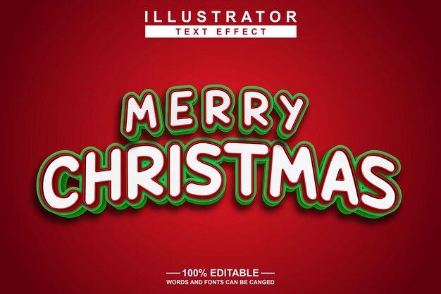 merry christmas text effect editable