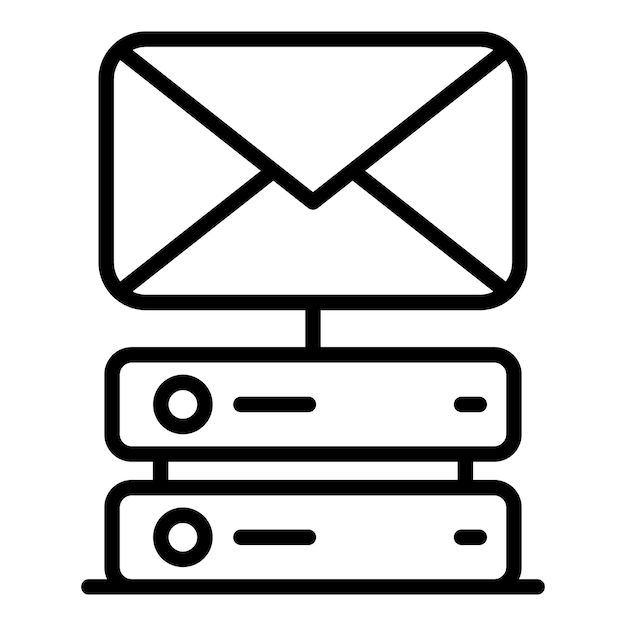 Message from hosting icon Outline message from hosting vector icon for web design isolated on white background