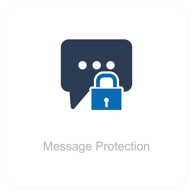 Message Protection and security icon concept