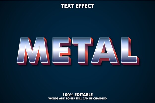 metal text effect with red extrude for modern design