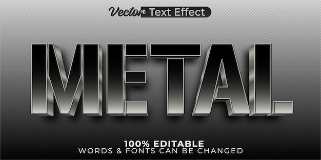 metal vector text effect editable alphabet iron grey metallic
