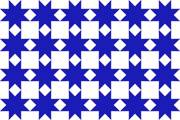 Mexican seamless star pattern with traditional blue talavera ceramic tile Vector illustration
