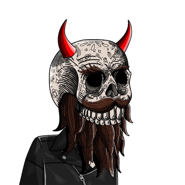 mexican sugar skull. colorful image vector illustration for the day of the dead and halloween.