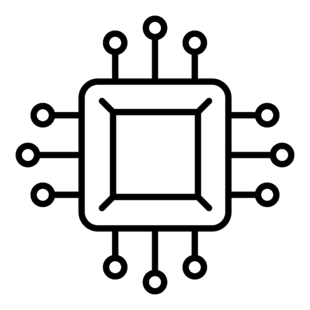 Micro chip thin line icon