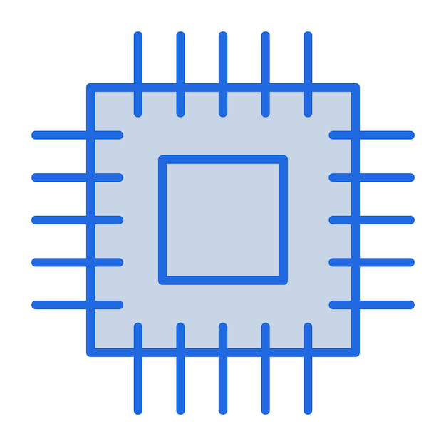 Microprocessor Blue Tone Illustration