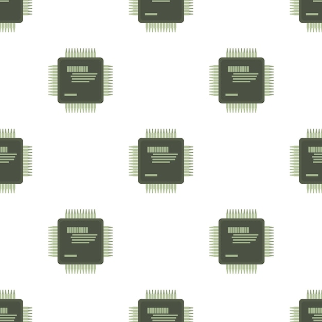 Microprocessor pattern seamless background texture repeat wallpaper geometric vector