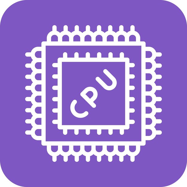 Microprocessor vector icon illustration of Computer and Hardware iconset