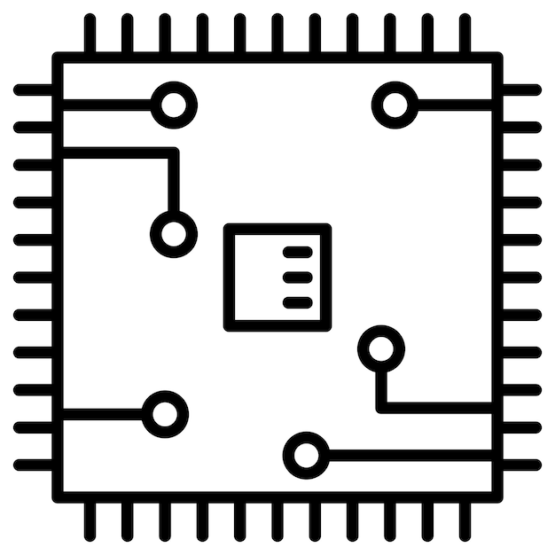 microprocessor vector illustration
