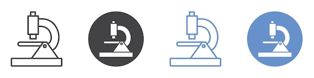 microscope icon flat line symbol set